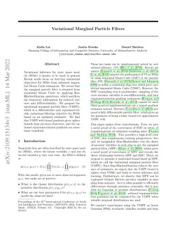 Variational Marginal Particle Filters