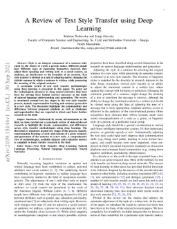 A Review of Text Style Transfer using Deep Learning