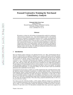 Focused Contrastive Training for Test-based Constituency Analysis