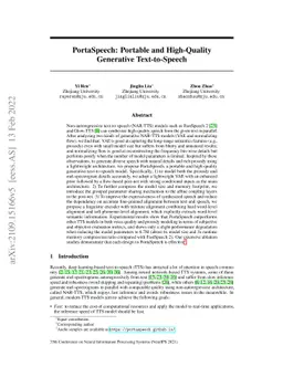 PortaSpeech: Portable and High-Quality Generative Text-to-Speech