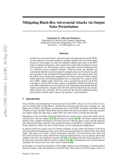 Mitigating Black-Box Adversarial Attacks via Output Noise Perturbation