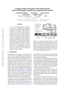 Language-Aligned Waypoint (LAW) Supervision for Vision-and-Language
  Navigation in Continuous Environments