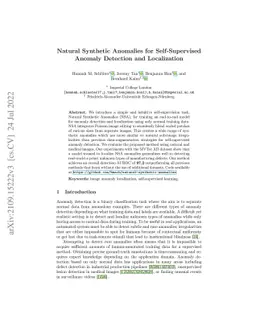 Natural Synthetic Anomalies for Self-Supervised Anomaly Detection and
  Localization