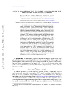 A simple and flexible test of sample exchangeability with applications
  to statistical genomics