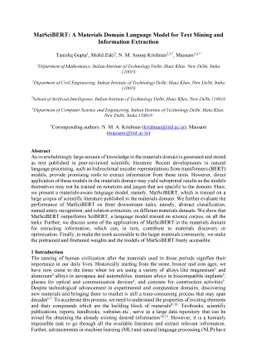MatSciBERT: A Materials Domain Language Model for Text Mining and
  Information Extraction
