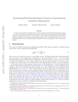 Accelerating Perturbed Stochastic Iterates in Asynchronous Lock-Free
  Optimization