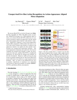 Unsupervised Few-Shot Action Recognition via Action-Appearance Aligned
  Meta-Adaptation