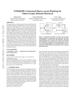 CONQUER: Contextual Query-aware Ranking for Video Corpus Moment
  Retrieval