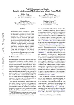 Not All Comments are Equal: Insights into Comment Moderation from a
  Topic-Aware Model