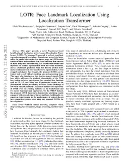 LOTR: Face Landmark Localization Using Localization Transformer