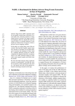 NADE: A Benchmark for Robust Adverse Drug Events Extraction in Face of
  Negations