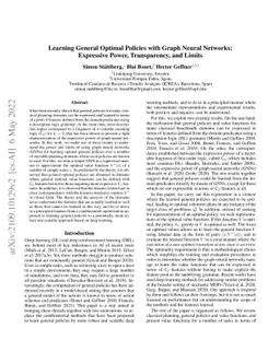 Learning General Optimal Policies with Graph Neural Networks: Expressive
  Power, Transparency, and Limits