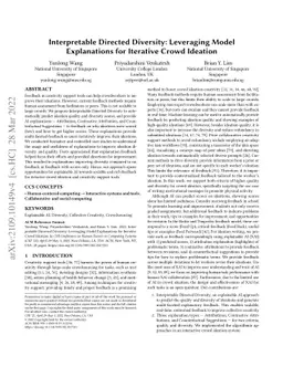 Interpretable Directed Diversity: Leveraging Model Explanations for
  Iterative Crowd Ideation