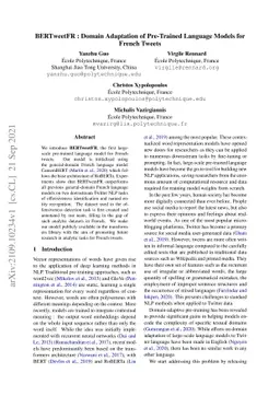 BERTweetFR : Domain Adaptation of Pre-Trained Language Models for French
  Tweets