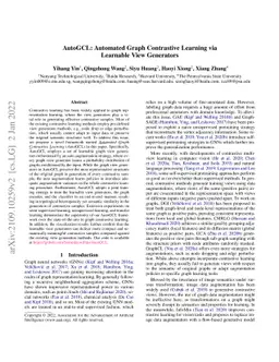 AutoGCL: Automated Graph Contrastive Learning via Learnable View
  Generators