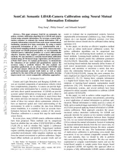SemCal: Semantic LiDAR-Camera Calibration using Neural MutualInformation
  Estimator