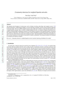 Community detection for weighted bipartite networks