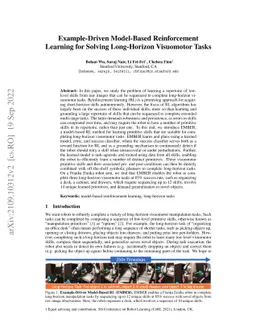 Example-Driven Model-Based Reinforcement Learning for Solving
  Long-Horizon Visuomotor Tasks