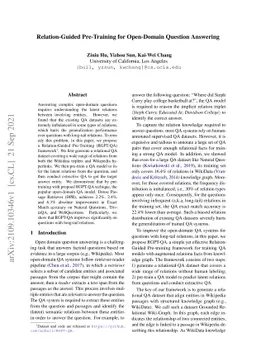 Relation-Guided Pre-Training for Open-Domain Question Answering