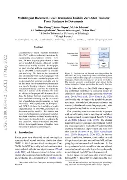 Multilingual Document-Level Translation Enables Zero-Shot Transfer From
  Sentences to Documents