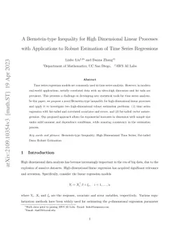 A Bernstein-type Inequality for High Dimensional Linear Processes with
  Applications to Robust Estimation of Time Series Regressions