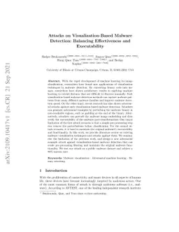 Attacks on Visualization-Based Malware Detection: Balancing
  Effectiveness and Executability