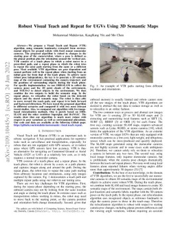 Robust Visual Teach and Repeat for UGVs Using 3D Semantic Maps