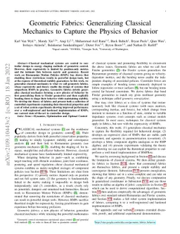 Geometric Fabrics: Generalizing Classical Mechanics to Capture the
  Physics of Behavior