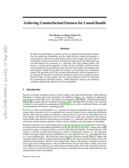 Achieving Counterfactual Fairness for Causal Bandit