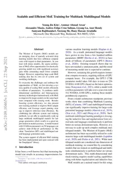 Scalable and Efficient MoE Training for Multitask Multilingual Models