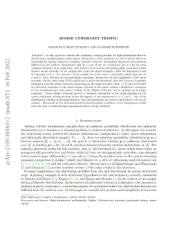 Sparse Uniformity Testing
