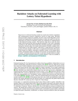 Backdoor Attacks on Federated Learning with Lottery Ticket Hypothesis