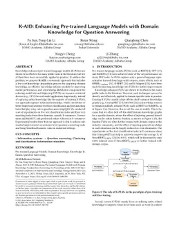 K-AID: Enhancing Pre-trained Language Models with Domain Knowledge for
  Question Answering