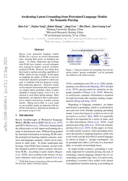 Awakening Latent Grounding from Pretrained Language Models for Semantic
  Parsing
