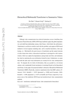 Hierarchical Multimodal Transformer to Summarize Videos