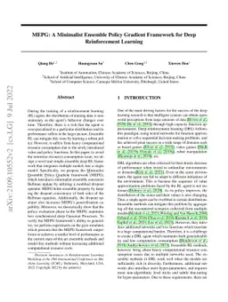 MEPG: A Minimalist Ensemble Policy Gradient Framework for Deep
  Reinforcement Learning
