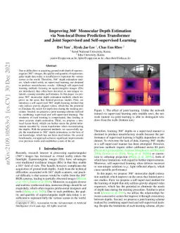 Improving 360 Monocular Depth Estimation via Non-local Dense Prediction
  Transformer and Joint Supervised and Self-supervised Learning