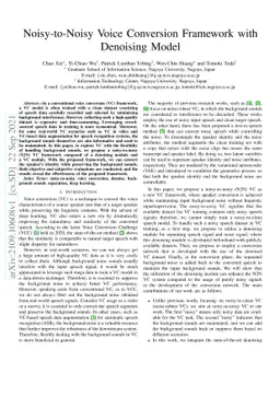Noisy-to-Noisy Voice Conversion Framework with Denoising Model