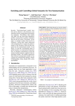 Enriching and Controlling Global Semantics for Text Summarization