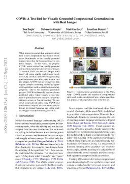 COVR: A test-bed for Visually Grounded Compositional Generalization with
  real images