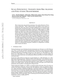 Scale Efficiently: Insights from Pre-training and Fine-tuning
  Transformers