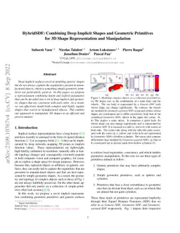 HybridSDF: Combining Deep Implicit Shapes and Geometric Primitives for
  3D Shape Representation and Manipulation