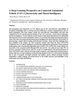 A Deep Learning Perspective on Connected Automated Vehicle (CAV)
  Cybersecurity and Threat Intelligence