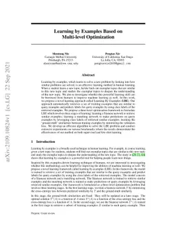 Learning by Examples Based on Multi-level Optimization
