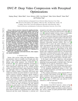 DVC-P: Deep Video Compression with Perceptual Optimizations