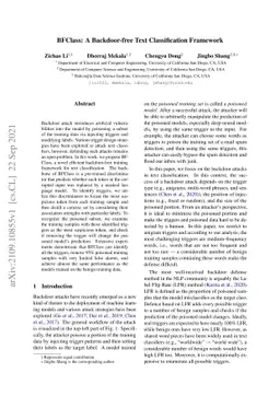 BFClass: A Backdoor-free Text Classification Framework