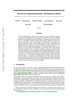 Recursively Summarizing Books with Human Feedback