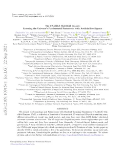 The CAMELS Multifield Dataset: Learning the Universe's Fundamental
  Parameters with Artificial Intelligence