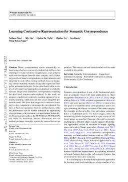 Learning Contrastive Representation for Semantic Correspondence
