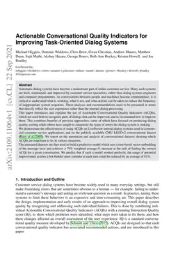 Actionable Conversational Quality Indicators for Improving Task-Oriented
  Dialog Systems